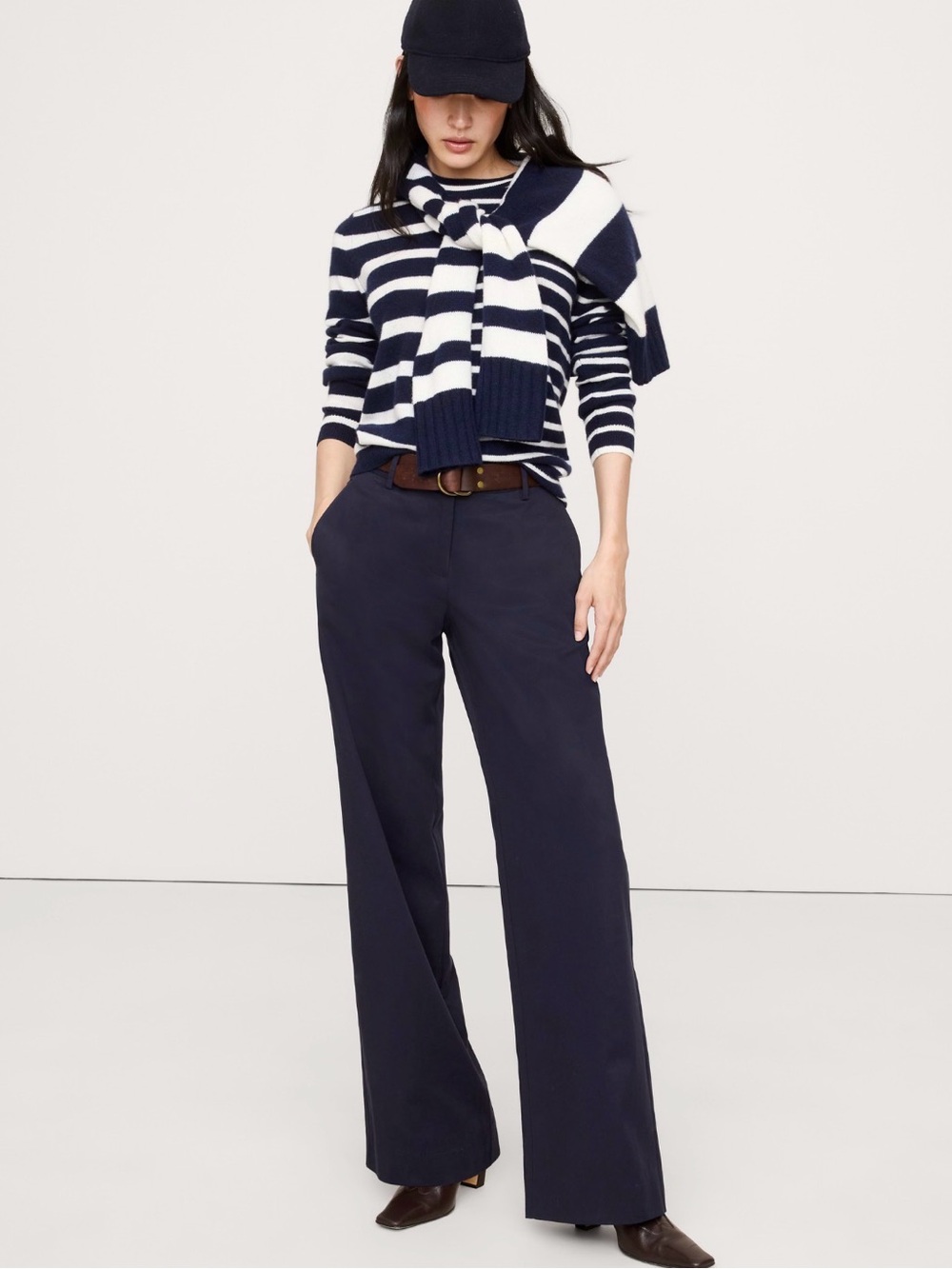 NWT Banana Republic Wide Leg Everyday Navy Blue Pant Size XS